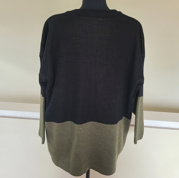 🔥VINTAGE 80s Authentic Renaissance Knitwear Metallic Leopard Oversized Sweater - Picture 3 of 10